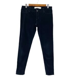 Abercrombie Fitch‎ Womens Velvet Skinny Jeans Size 4 W27 Blue Low Rise Y2K Luxe